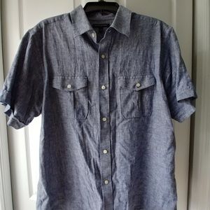 Banana Republic Linen/Cotton ButtonDown Slate Gray